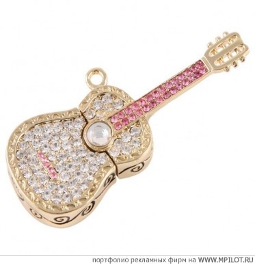 Флешки Swarovski,оригинальные, гитара .  Образец портфолио - Сувенирная продукция. AM Gifts - Москва